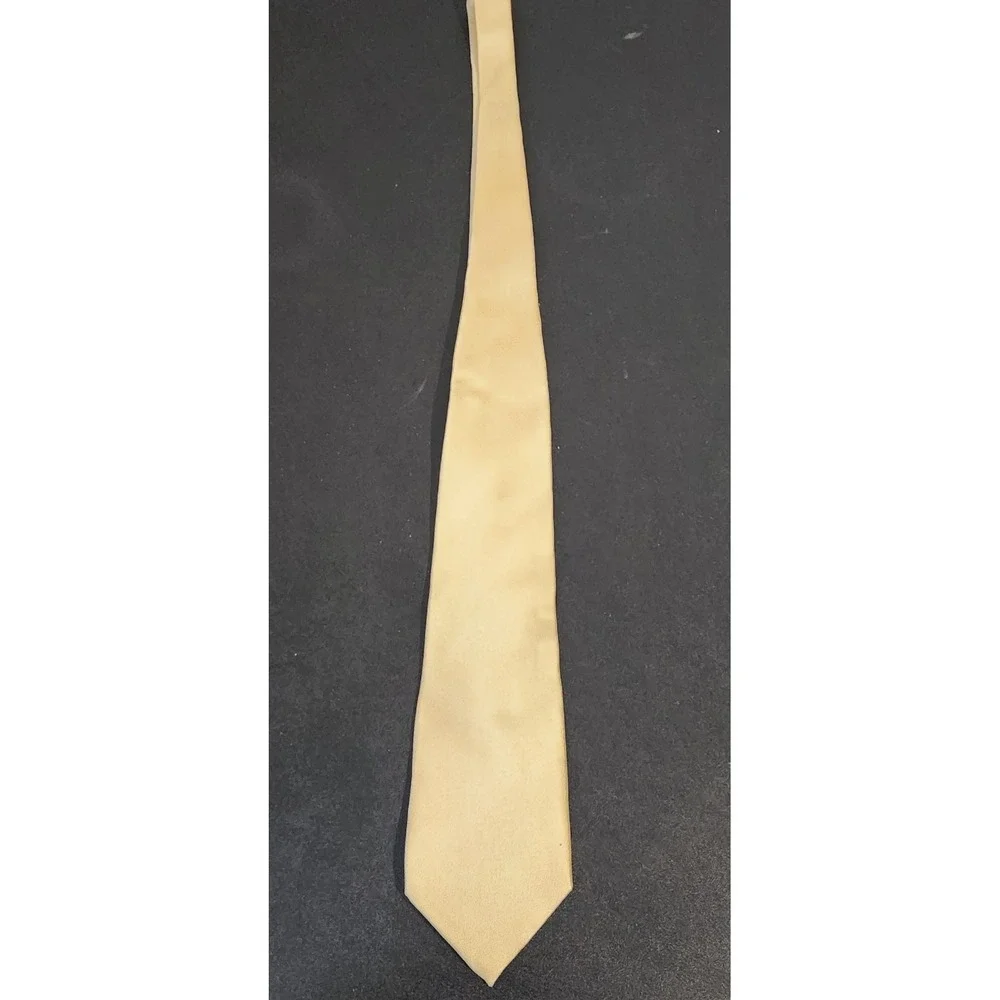 Stafford Men's Silk Tie Solid Yellow Gold Textured XL 59
